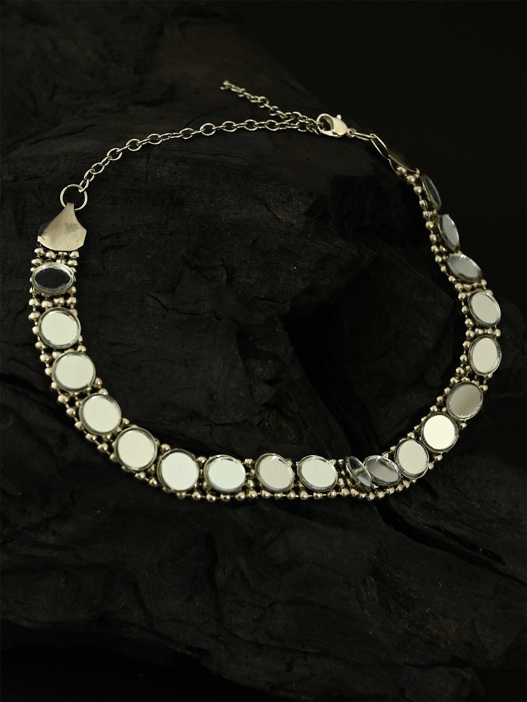 

justpeachy Silver-Toned Silver-Plated Necklace