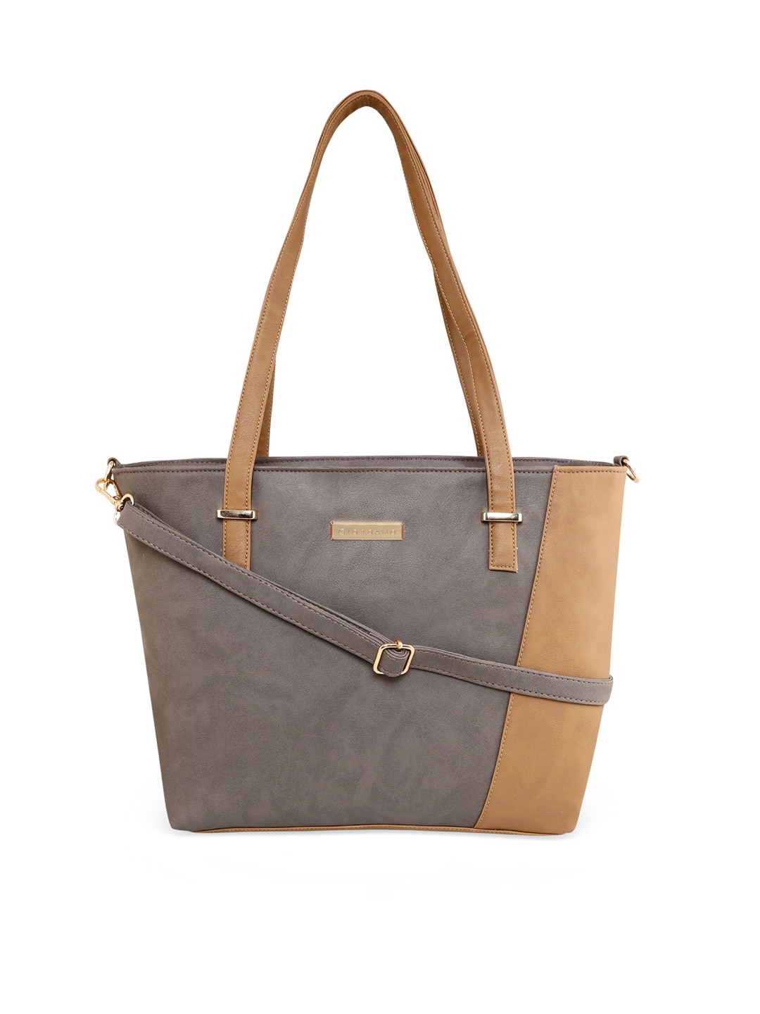 

GIORDANO Grey PU Structured Shoulder Bag with Cut Work