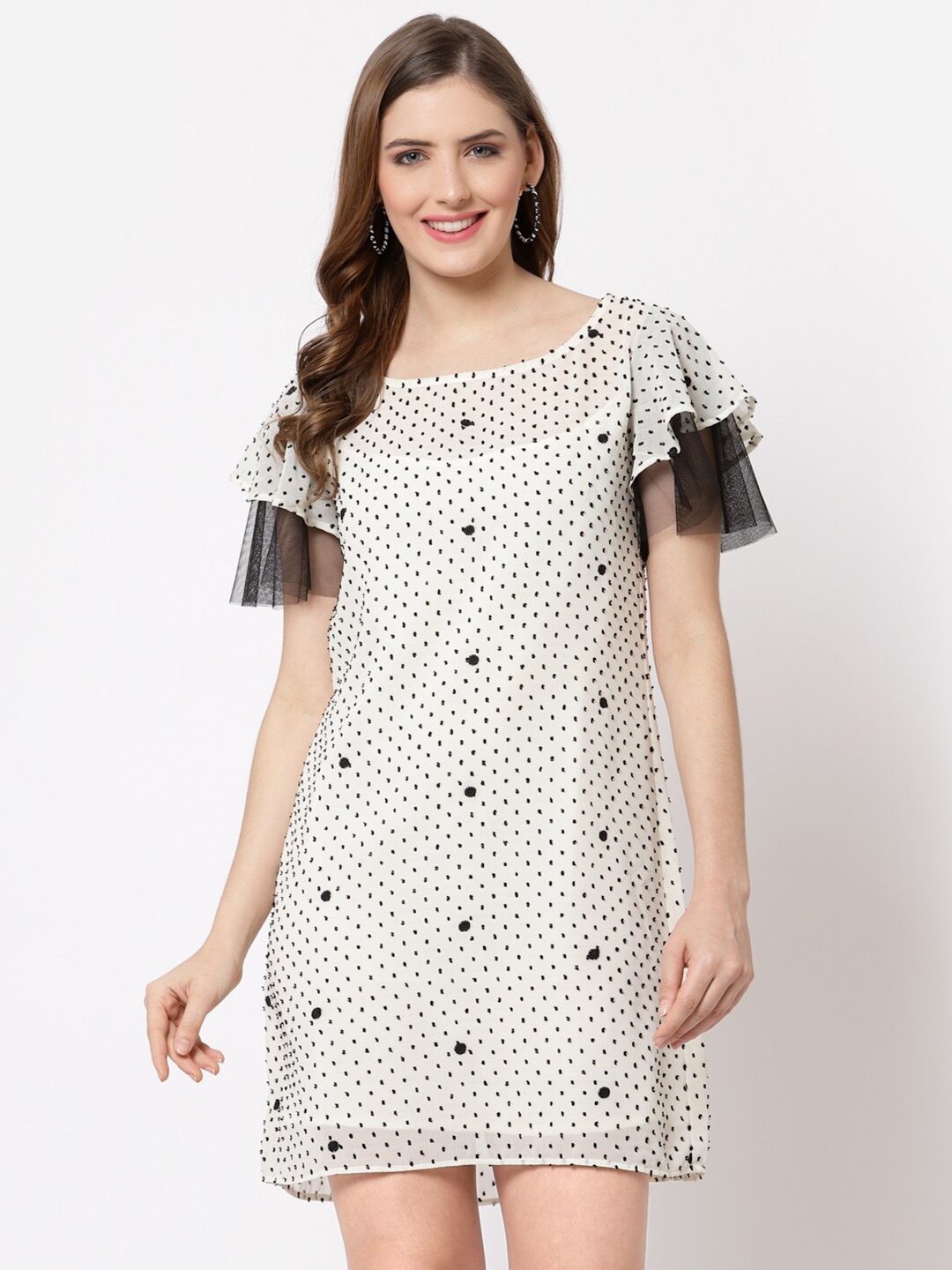 

Just Wow White & Black Printed Tunic