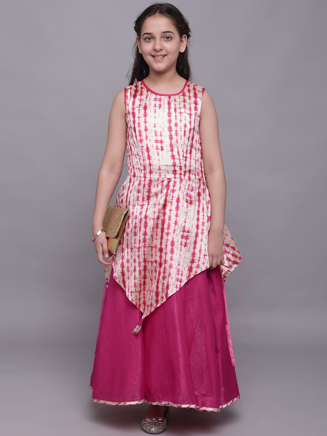 

White World Rose Satin Ethnic Maxi Dress