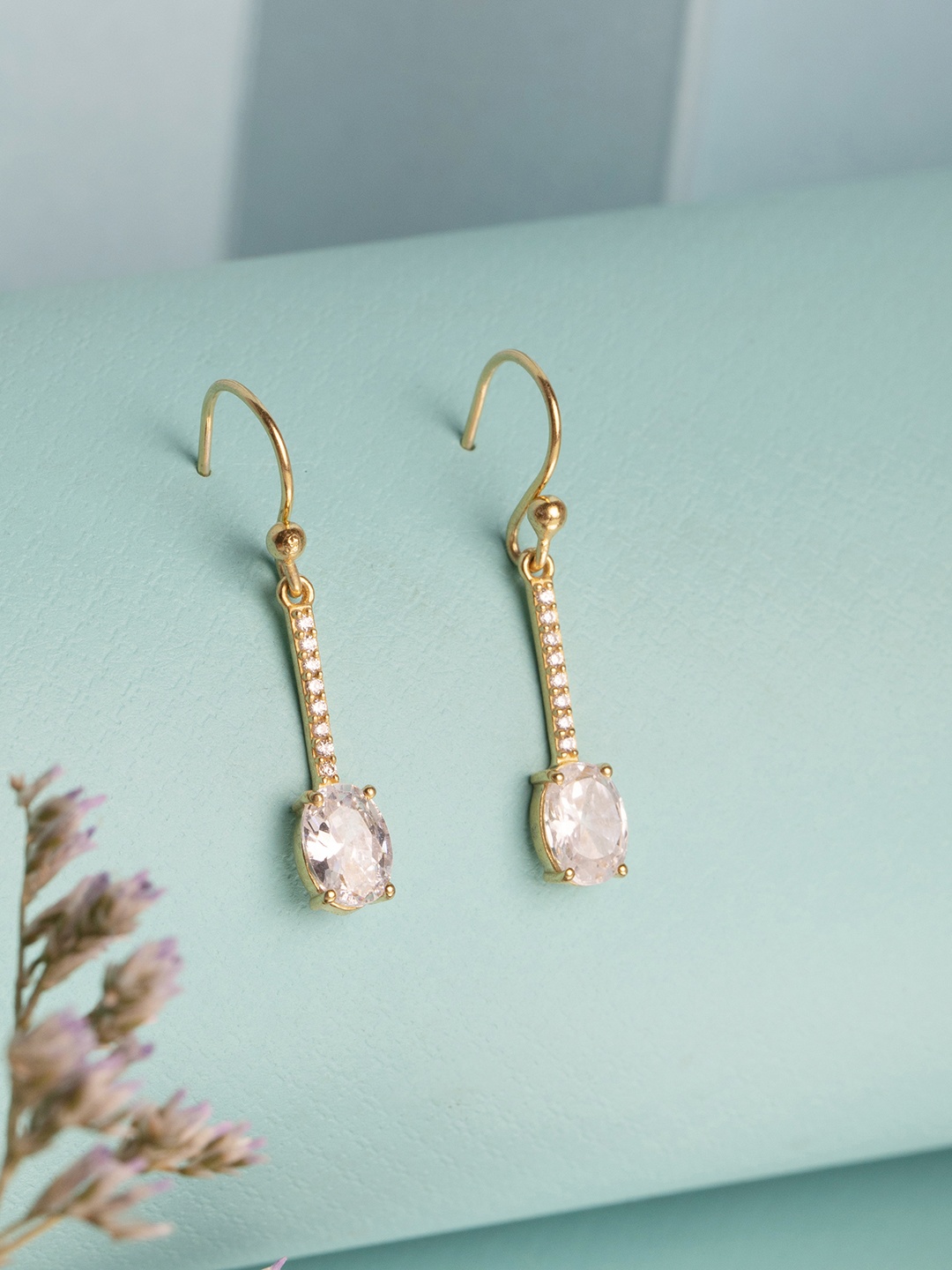 

Rubans 925 Sterling Silver Gold-Plated The Rhythm Of Zirconia Hoop Earrings