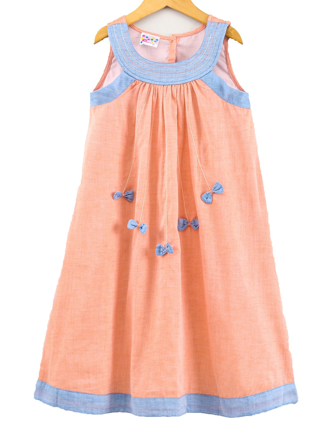 

Eimoie Peach-Coloured A-Line Maxi Dress