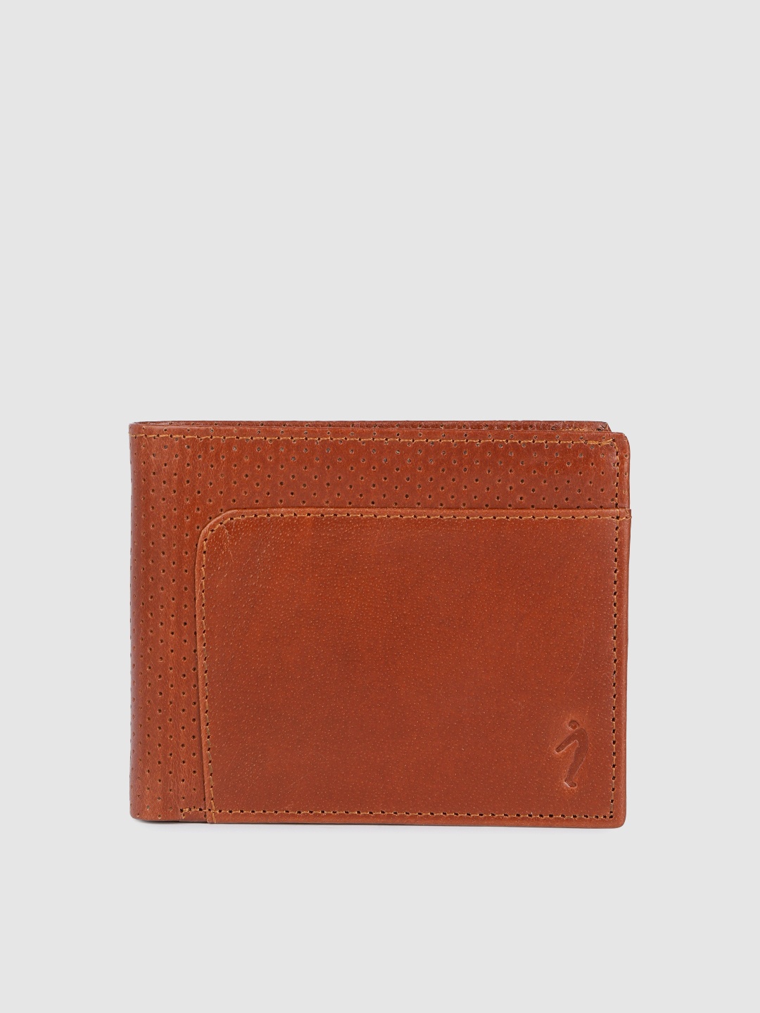 

Indian Terrain Men Brown Solid Leather Two Fold Wallet