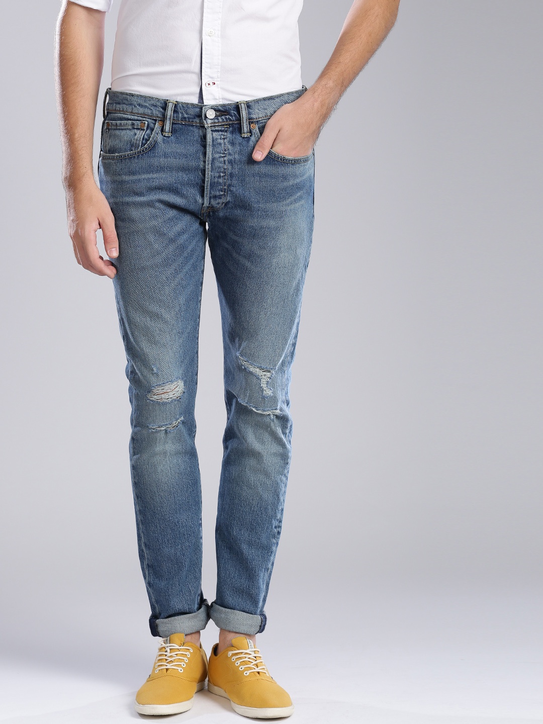 

Levis Men Blue 501 Skinny Fit Stretchable Jeans