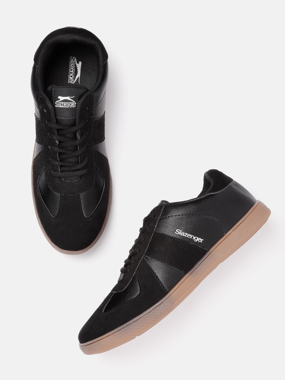

Slazenger Men Black Solid Sneakers