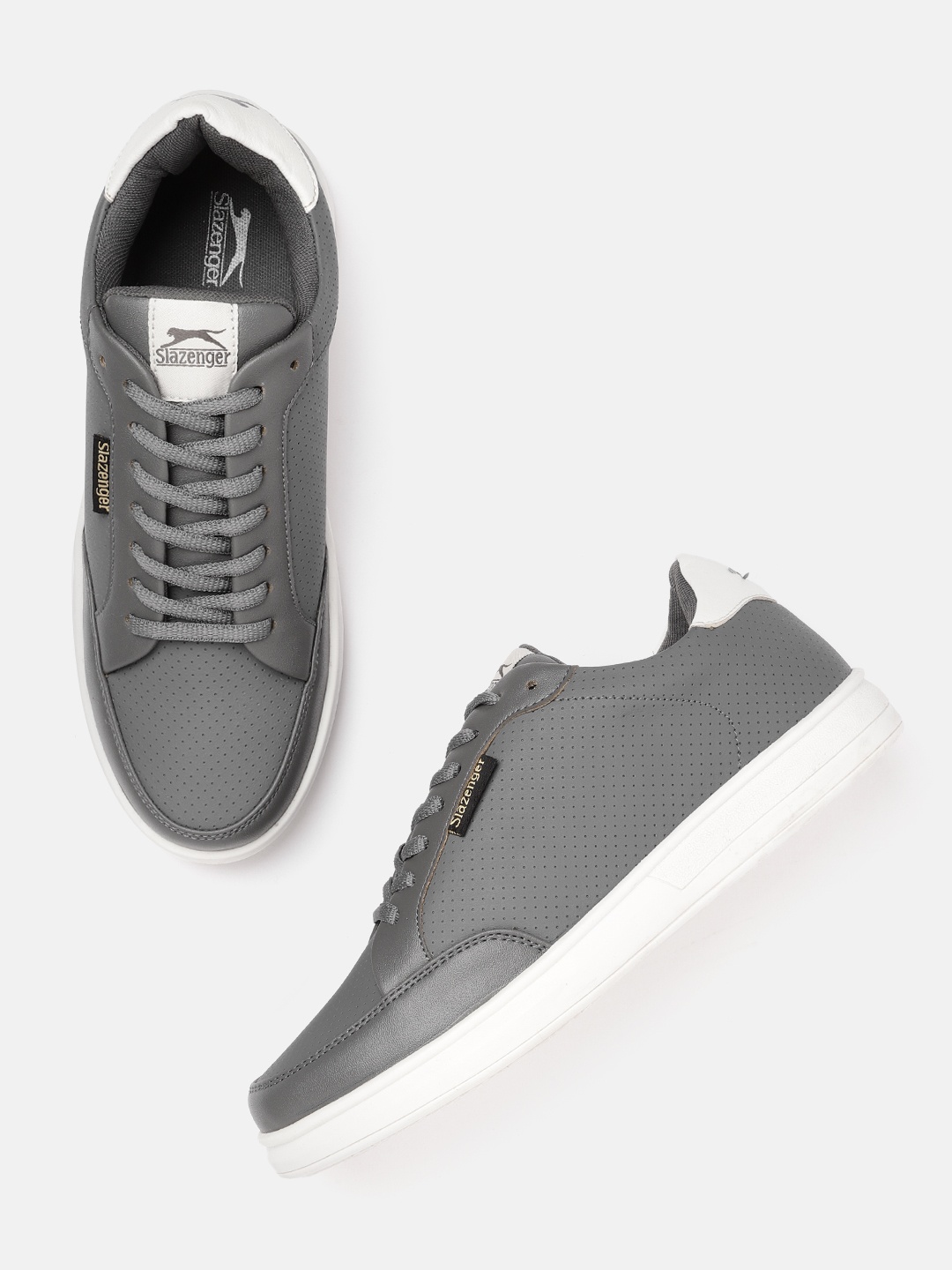 

Slazenger Men Grey Solid Sneakers
