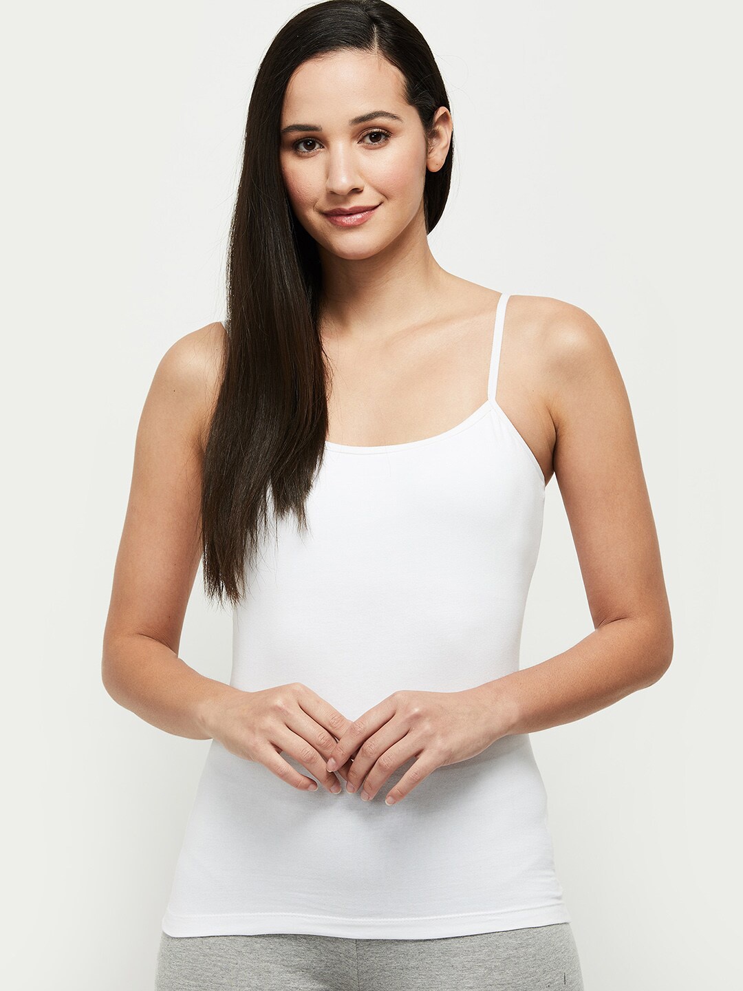 

max Women White Solid Camisole