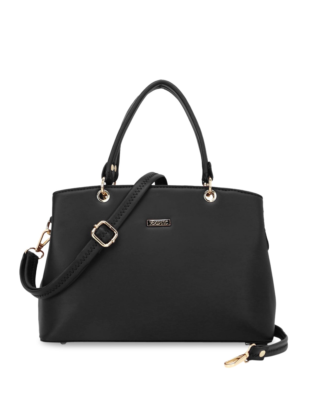 

Exotic Black PU Structured Handheld Bag