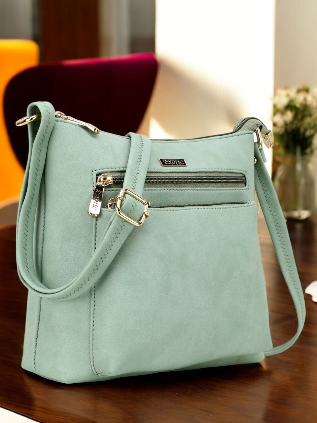 

Exotic Green PU Swagger Sling Bag