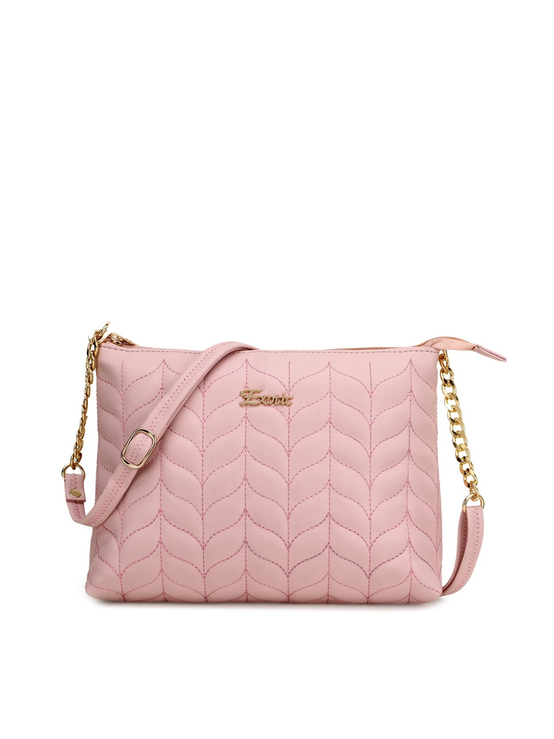 

Exotic Pink PU Structured Sling Bag with Quilted