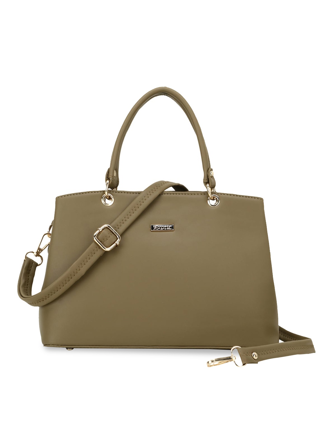 

Exotic Olive Green PU Structured Handheld Bag