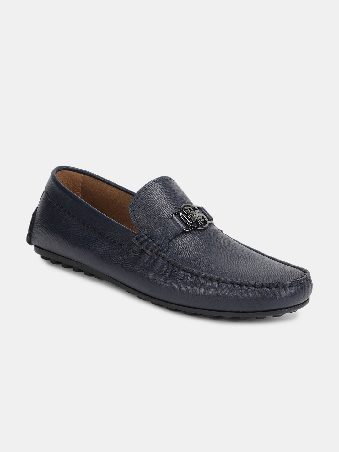 

U S Polo Assn Men Navy Blue Leather Driving Shoes
