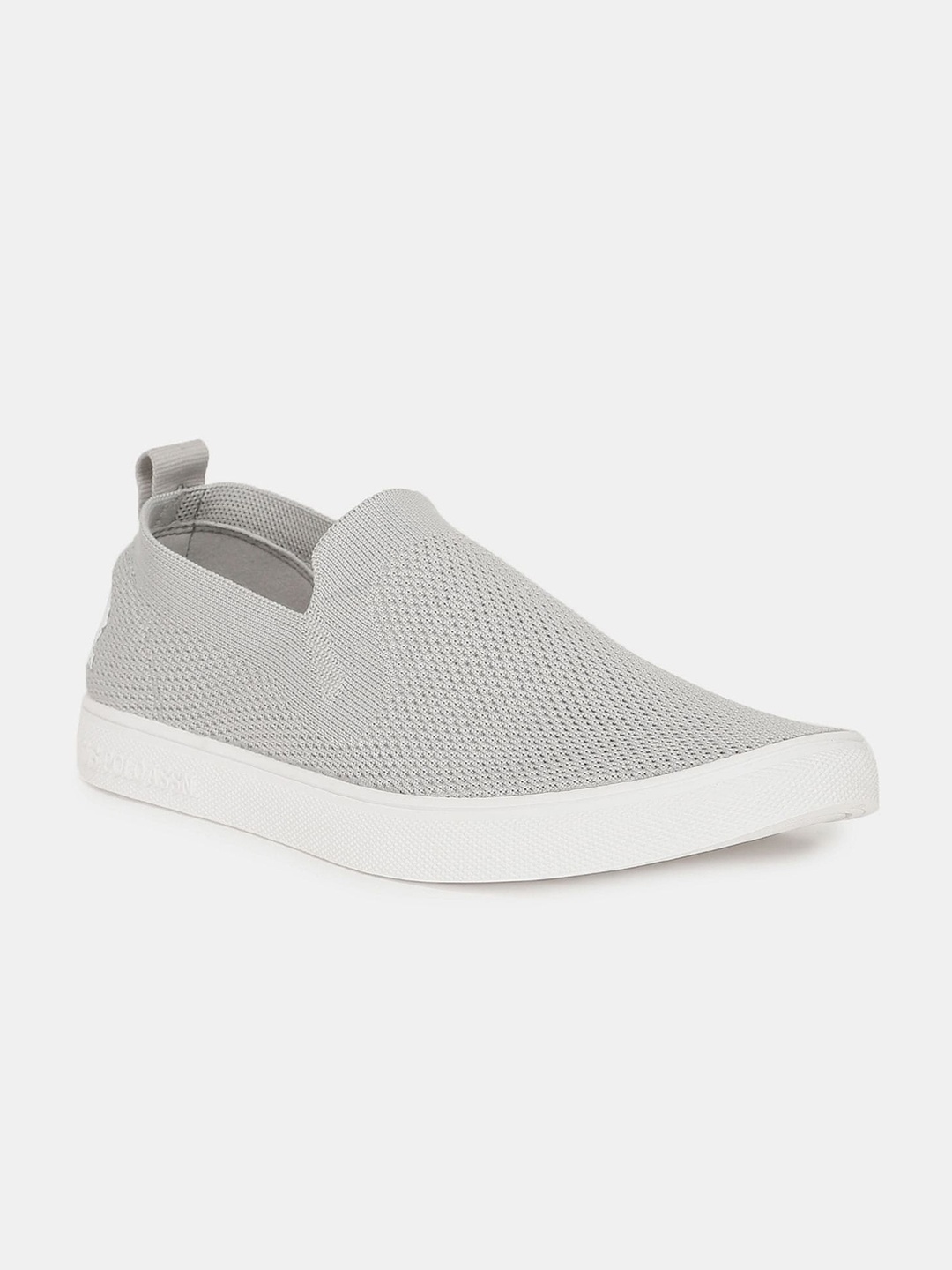 

U S Polo Assn Men Grey Woven Design Slip-On Sneakers