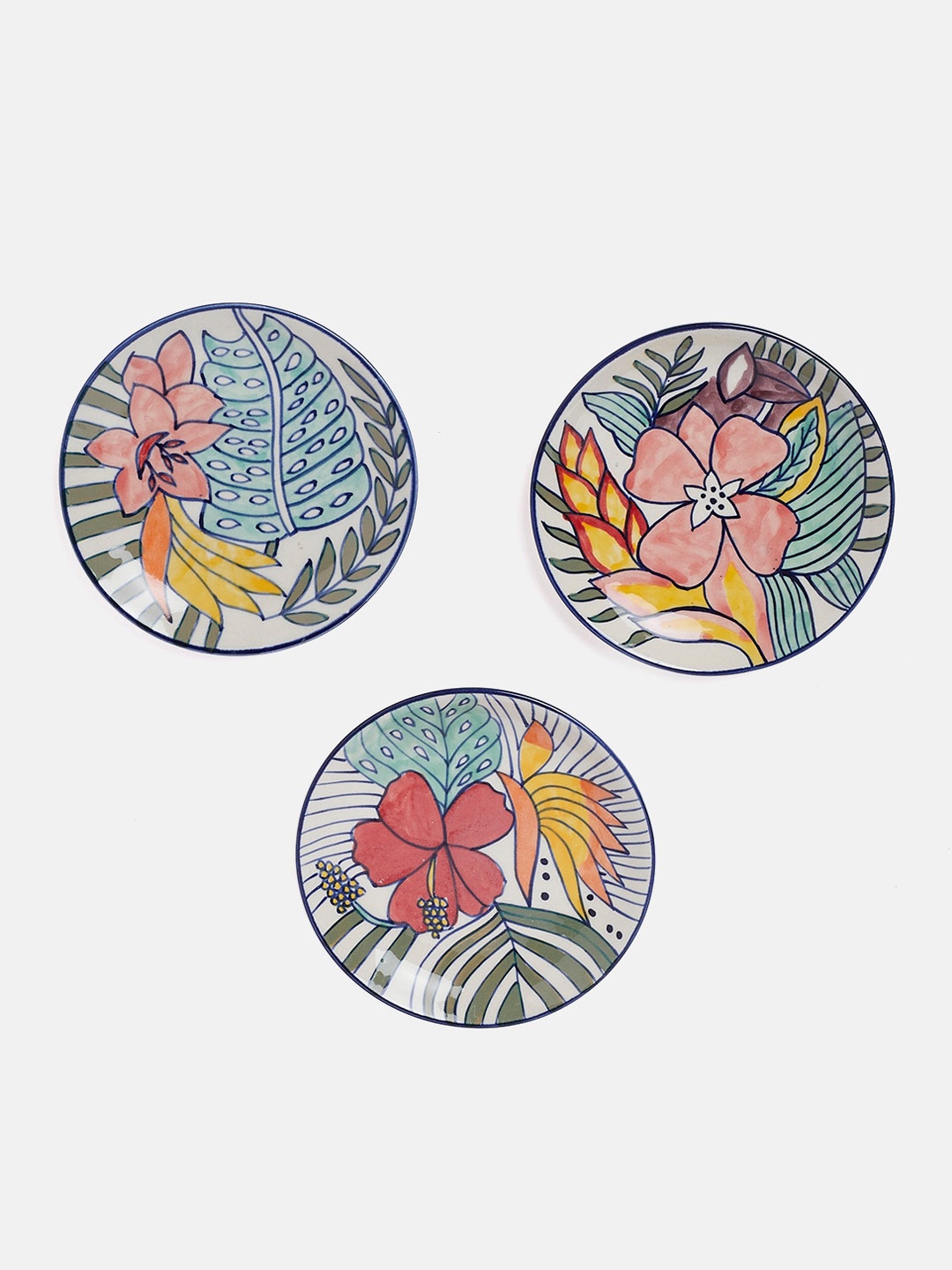 

The Wishing Chair Set Of 3 White Secret Garden Wall Plates Wall Decor
