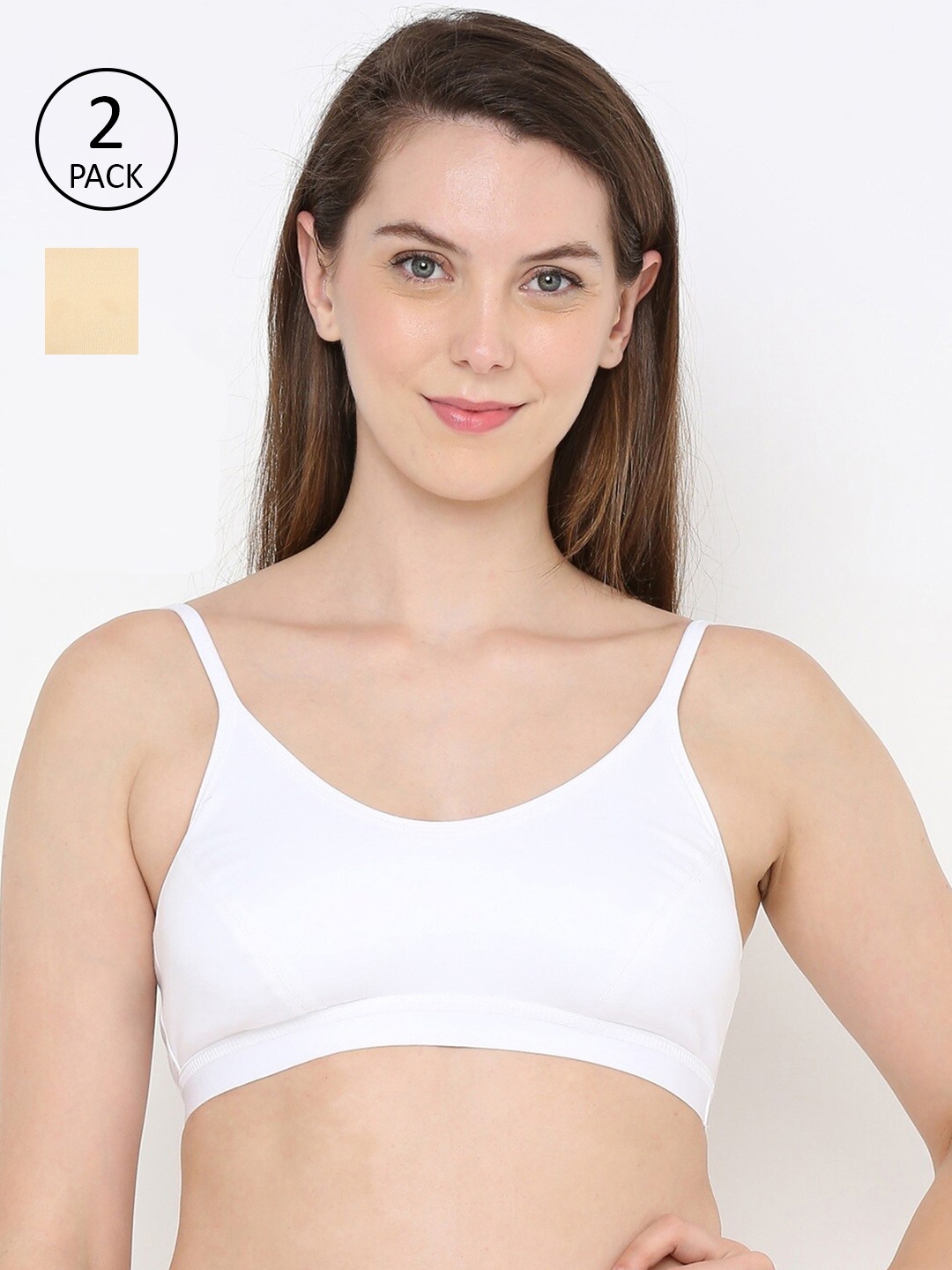 

Berrys Intimatess Pack of 2 White & Beige Solid Everyday Bras
