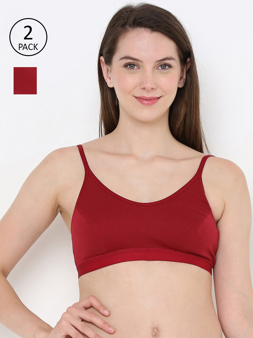 

Berrys Intimatess Maroon Pack Of 2 Non-Padded Non-Wired Everyday Bra