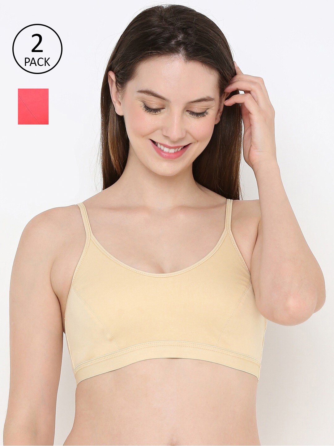 

Berrys Intimatess Beige & Peach-Coloured Pack of 2 Non Padded Non Wired Bra