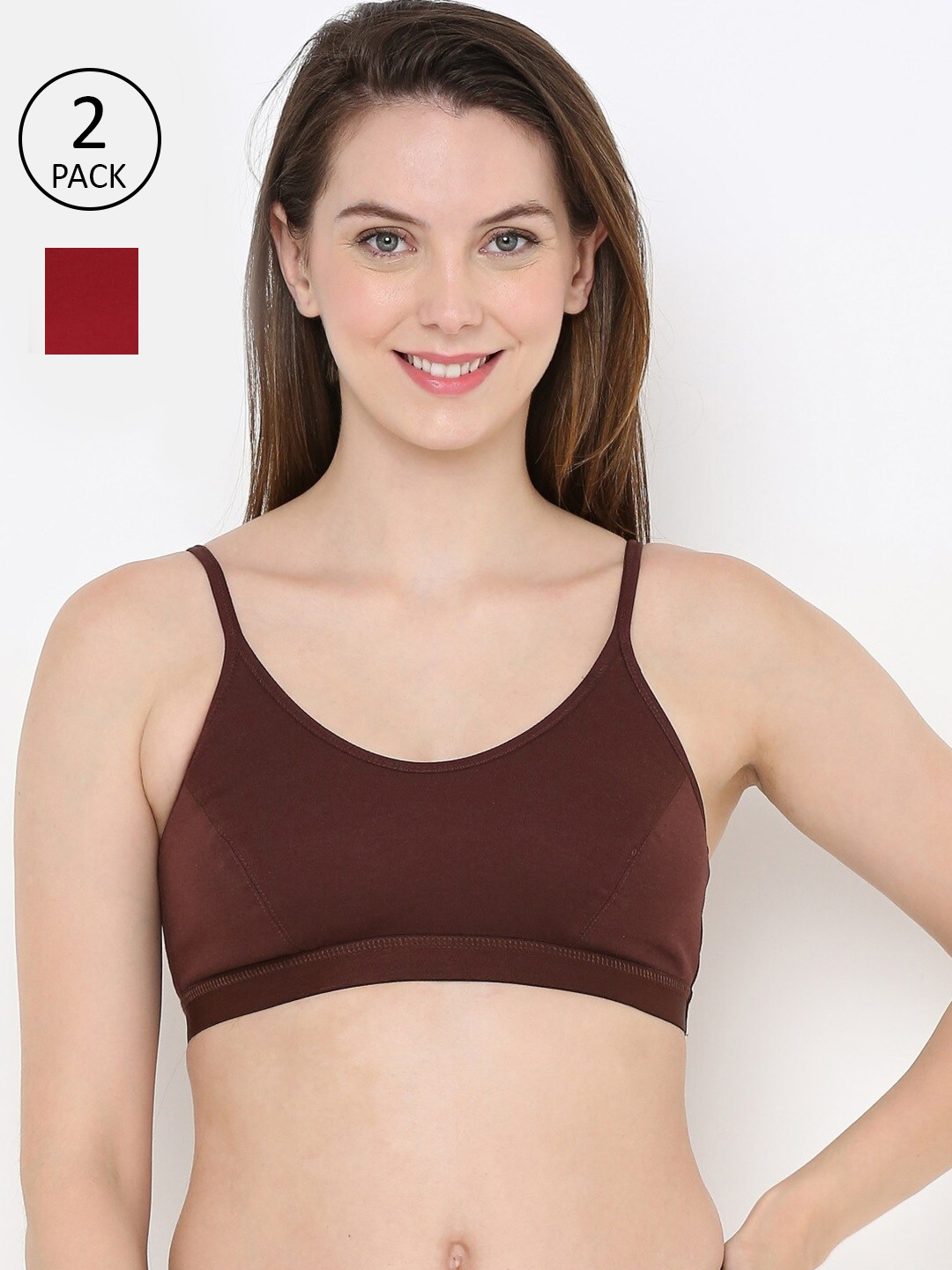 

Berrys Intimatess Brown & Maroon Non-Padded Non-Wired Everyday Bra Pack of 2