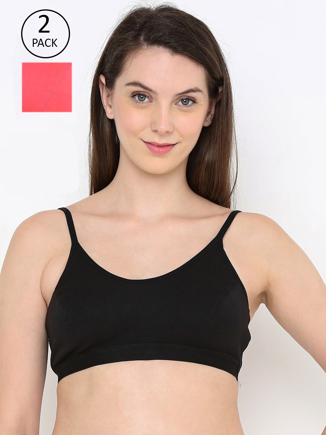

Berrys Intimatess Black & Red Non-Padded Non-Wired Everyday Bra Pack of 2