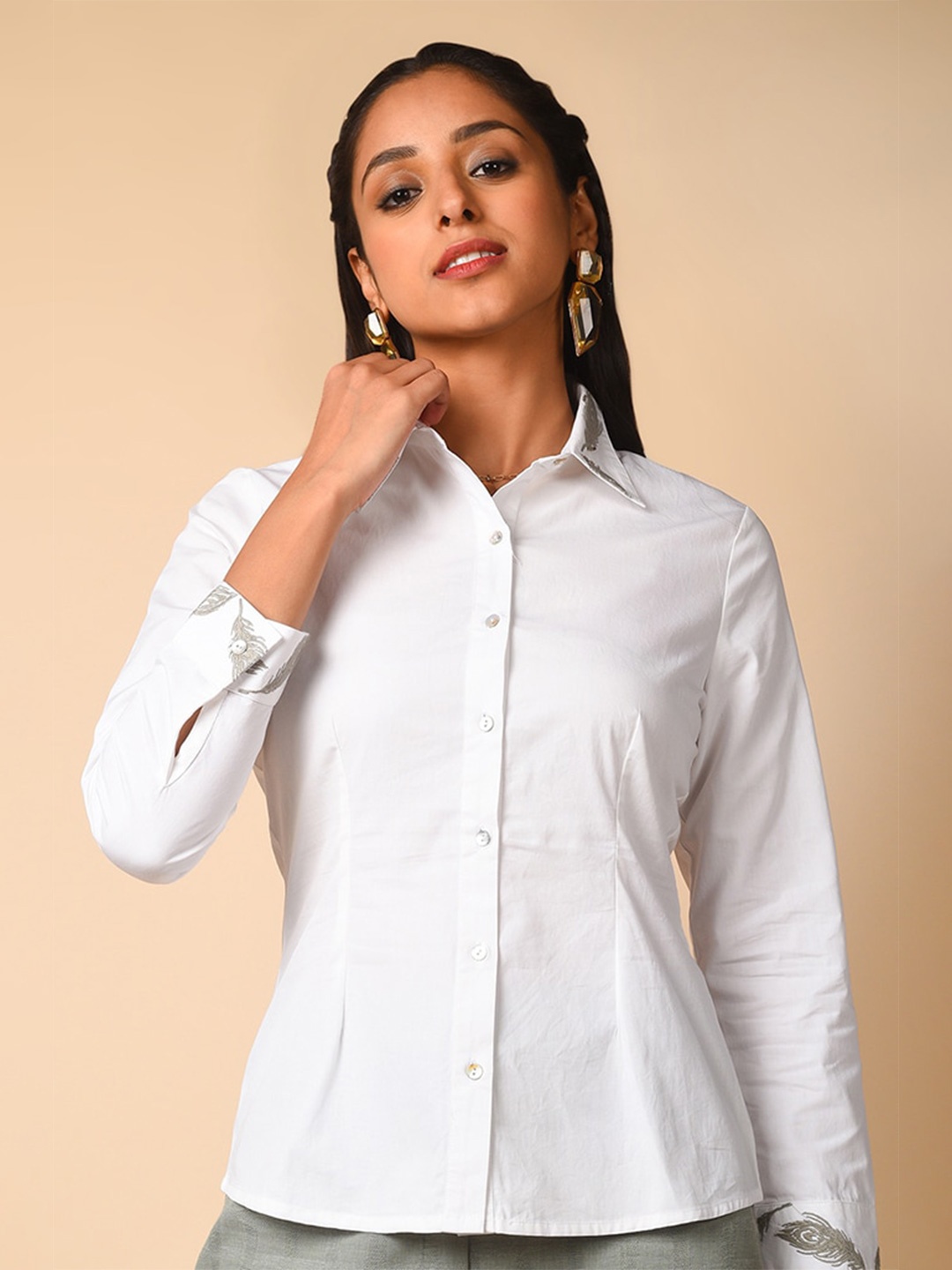 

BARARA ETHNIC Women White Standard Casual Shirt