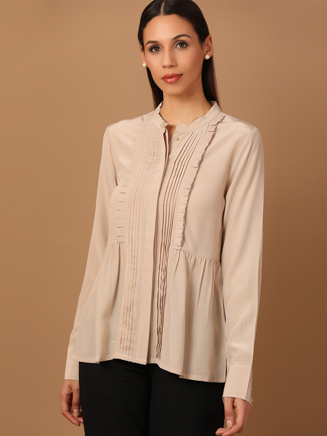 

BARARA ETHNIC Women Peach-Coloured Standard Casual Shirt