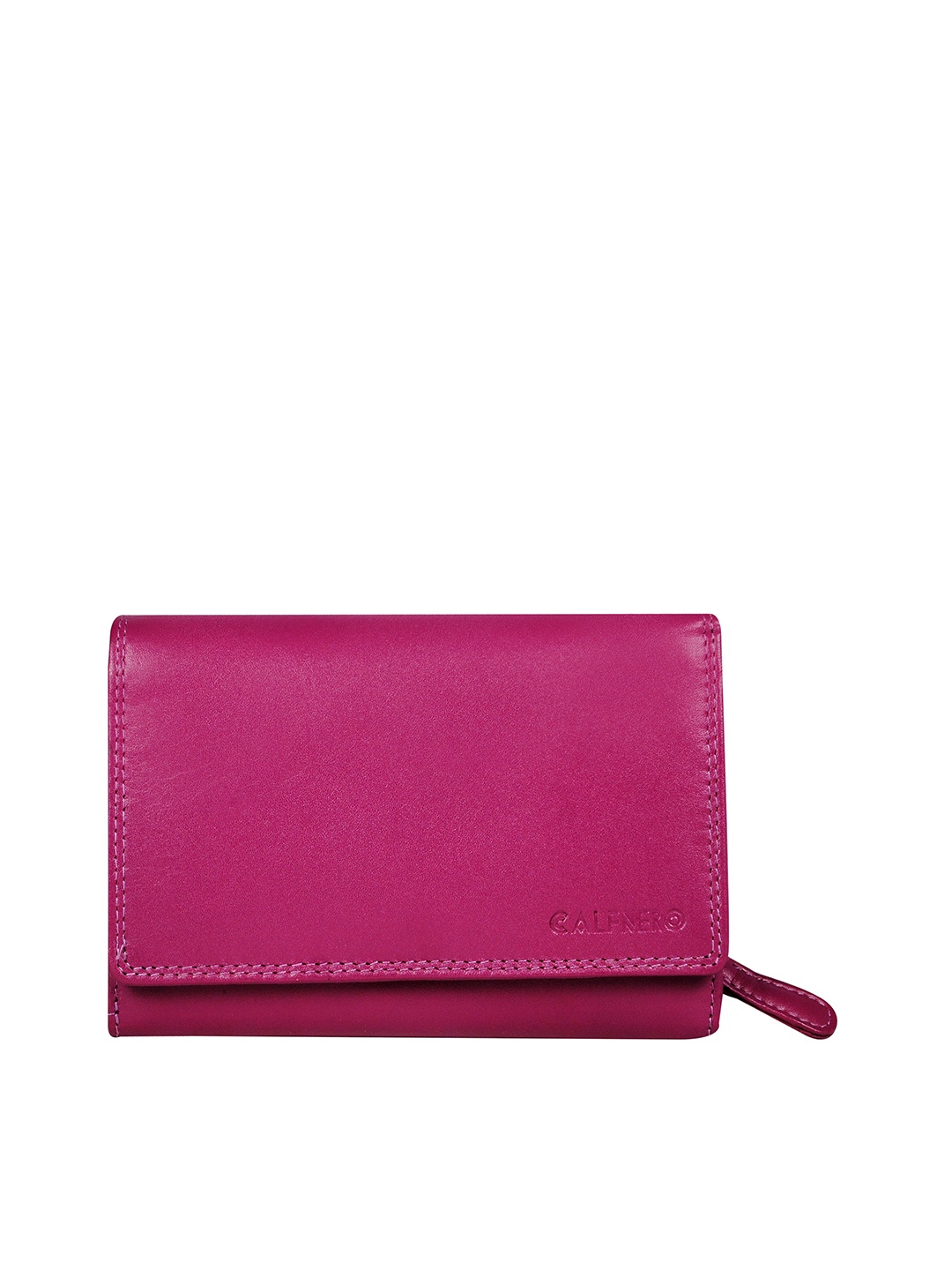 

CALFNERO Women Pink Leather Three Fold Wallet