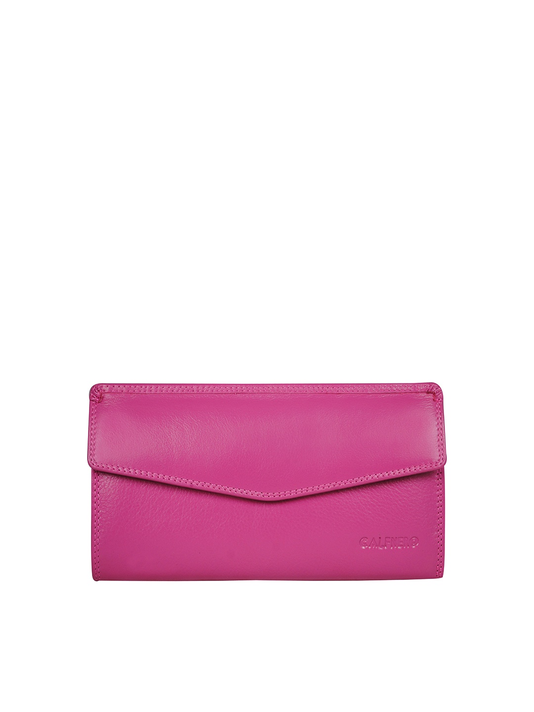 

CALFNERO Women Pink Leather Two Fold Wallet