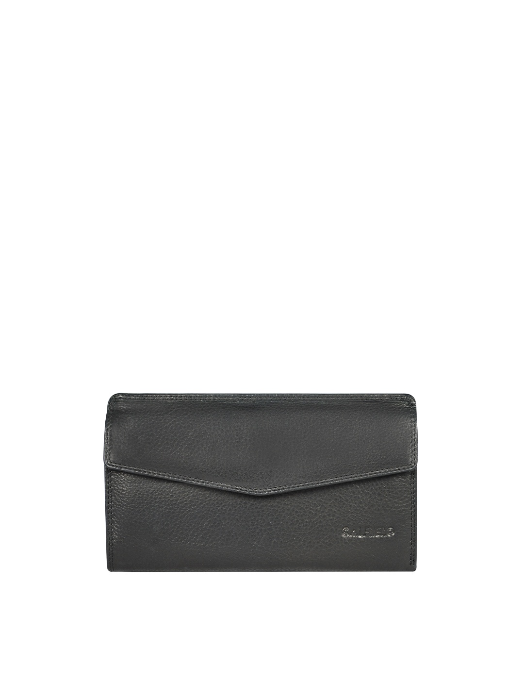 

CALFNERO Women Black Leather Two Fold Wallet