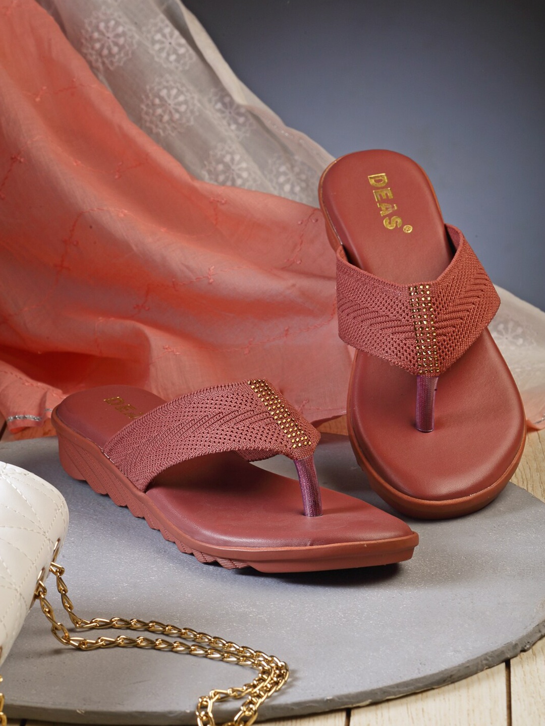 

DEAS Women Peach-Coloured Open Toe Flats