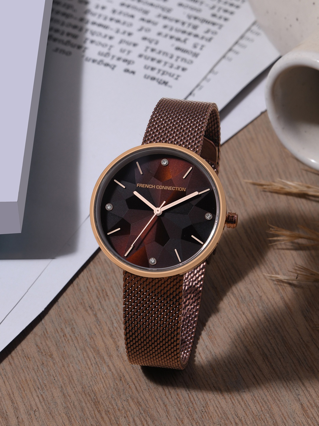 

French Connection Women Brown Bracelet Style Analogue Watch FCN00015D