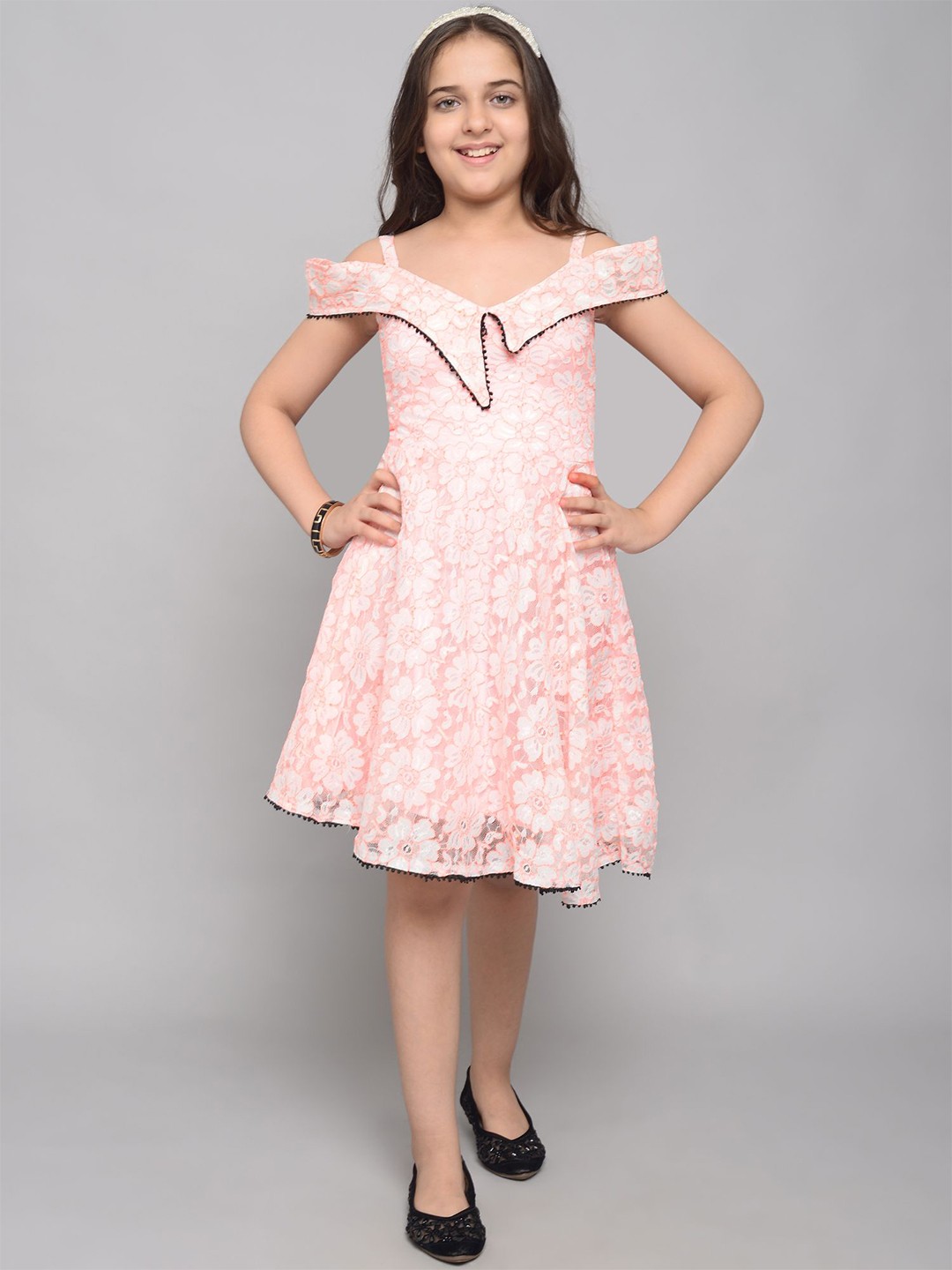 

White World Orange Floral Jacquard Dress