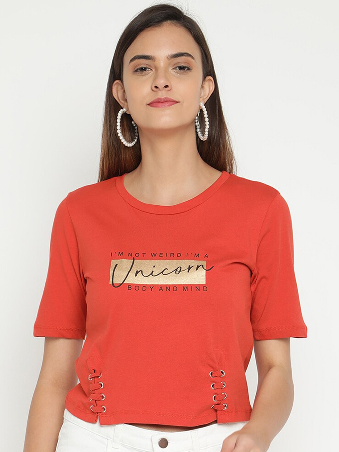 

V2 Value & Variety Orange Print Top