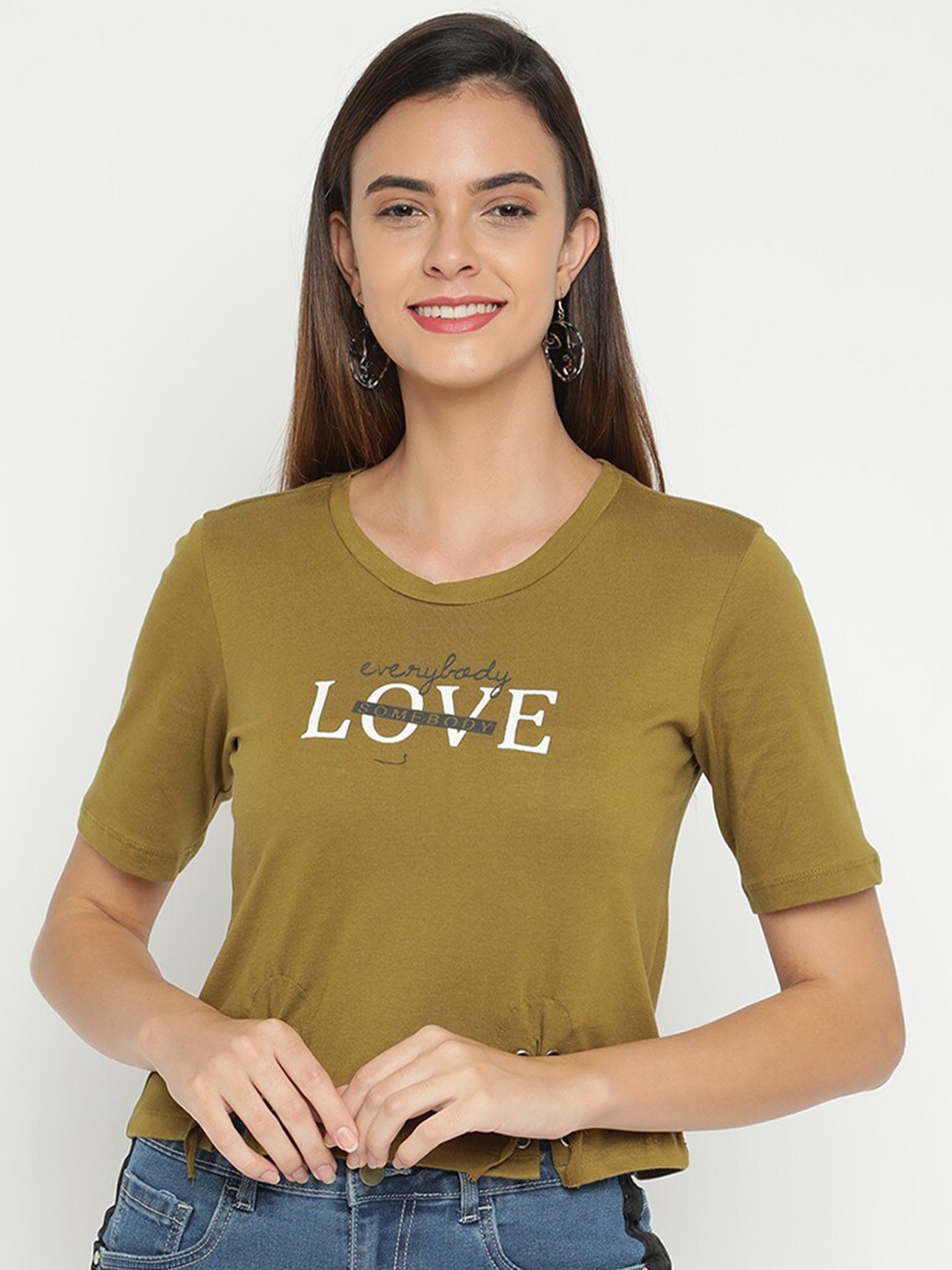 

V2 Value & Variety Green Styled Back Top