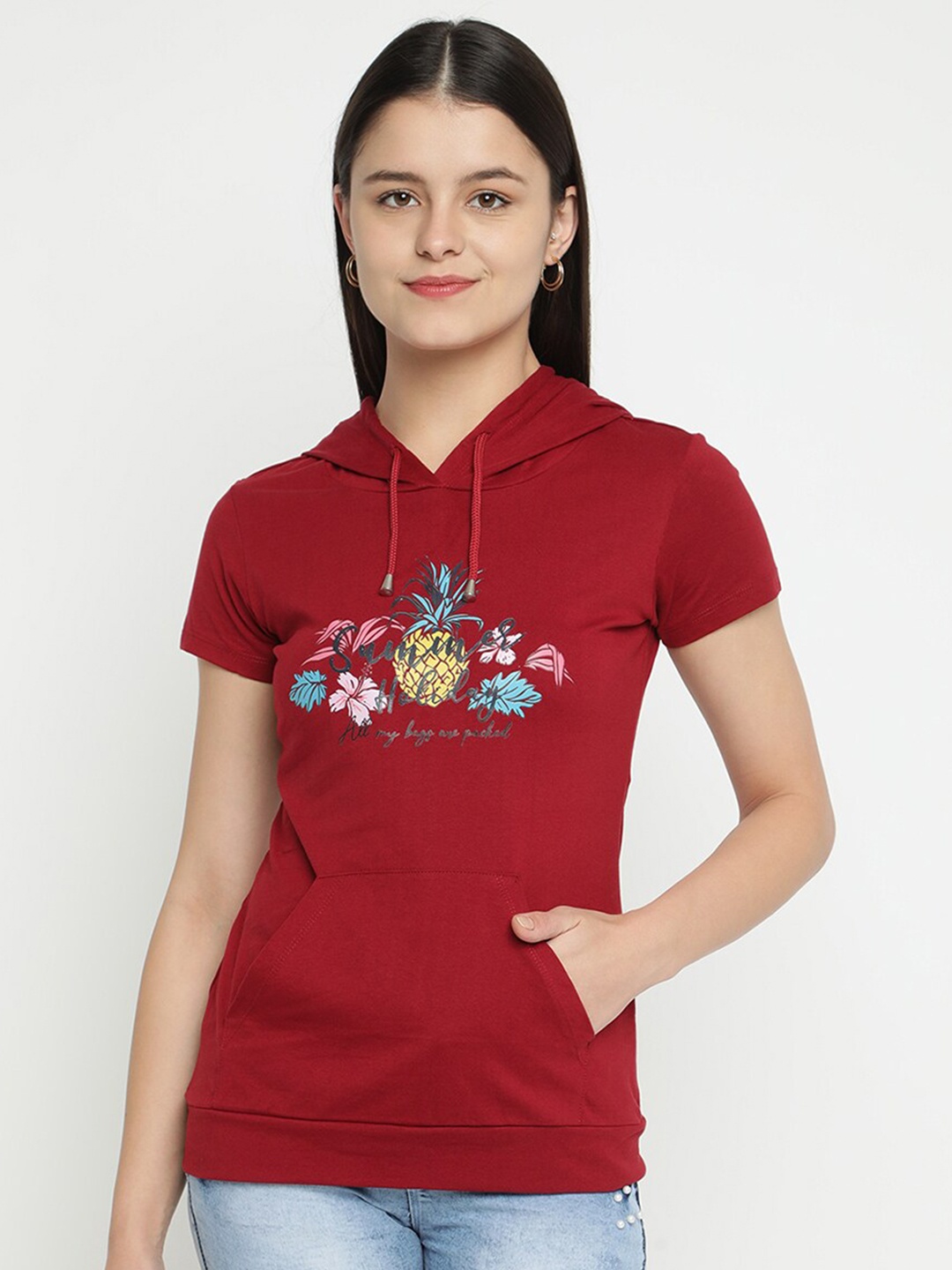 

V2 Value & Variety Maroon Styled Back Top