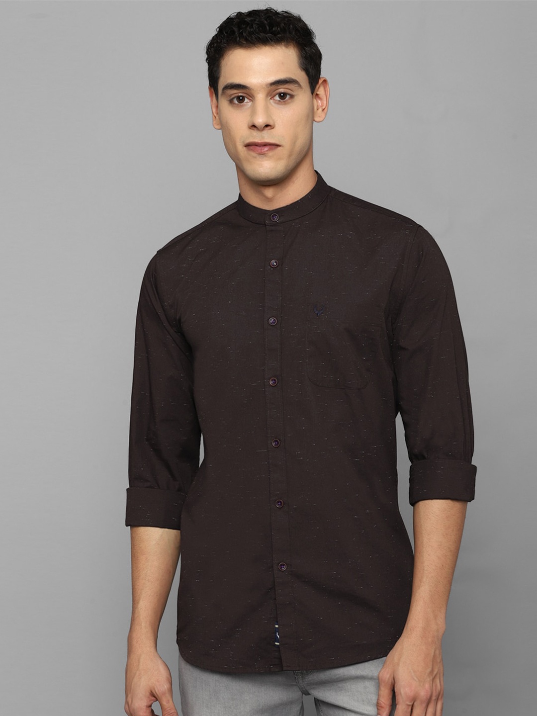 

Allen Solly Men Grey Slim Fit Casual Shirt