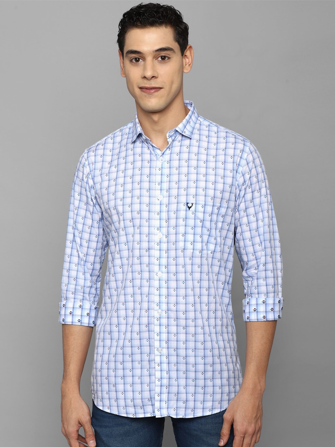 

Allen Solly Men Blue Slim Fit Checked Casual Shirt