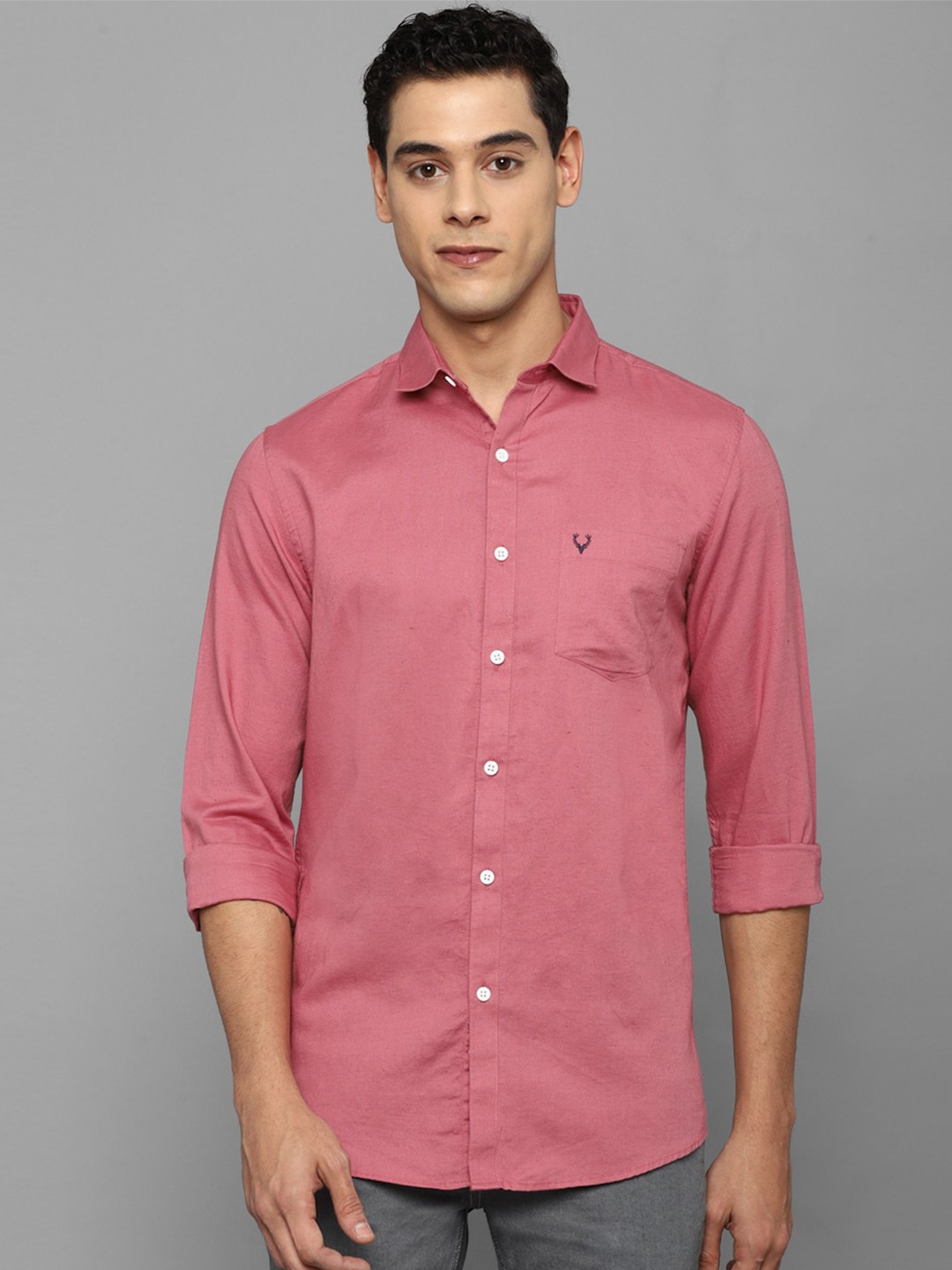 

Allen Solly Men Pink Slim Fit Casual Shirt