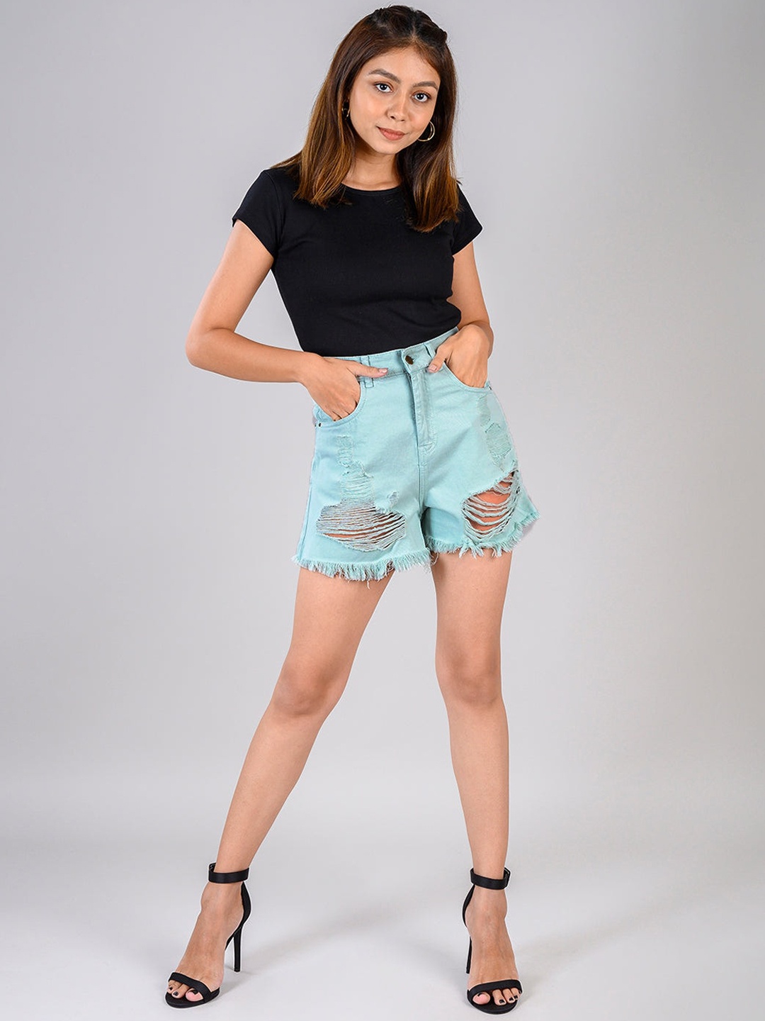 

FREAKINS Women Stylish Blue Floral Shorts