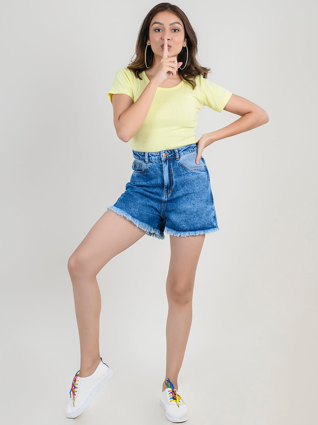 

FREAKINS Women Stylish Blue Floral Shorts