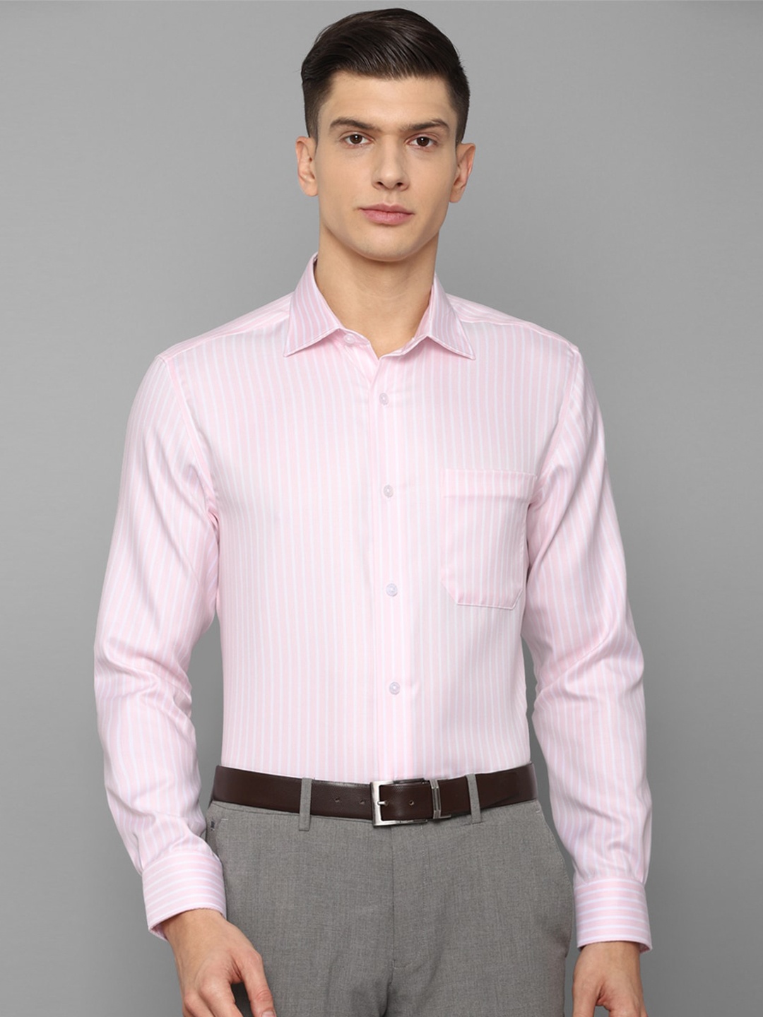 

Louis Philippe Men Pink Striped Formal Shirt