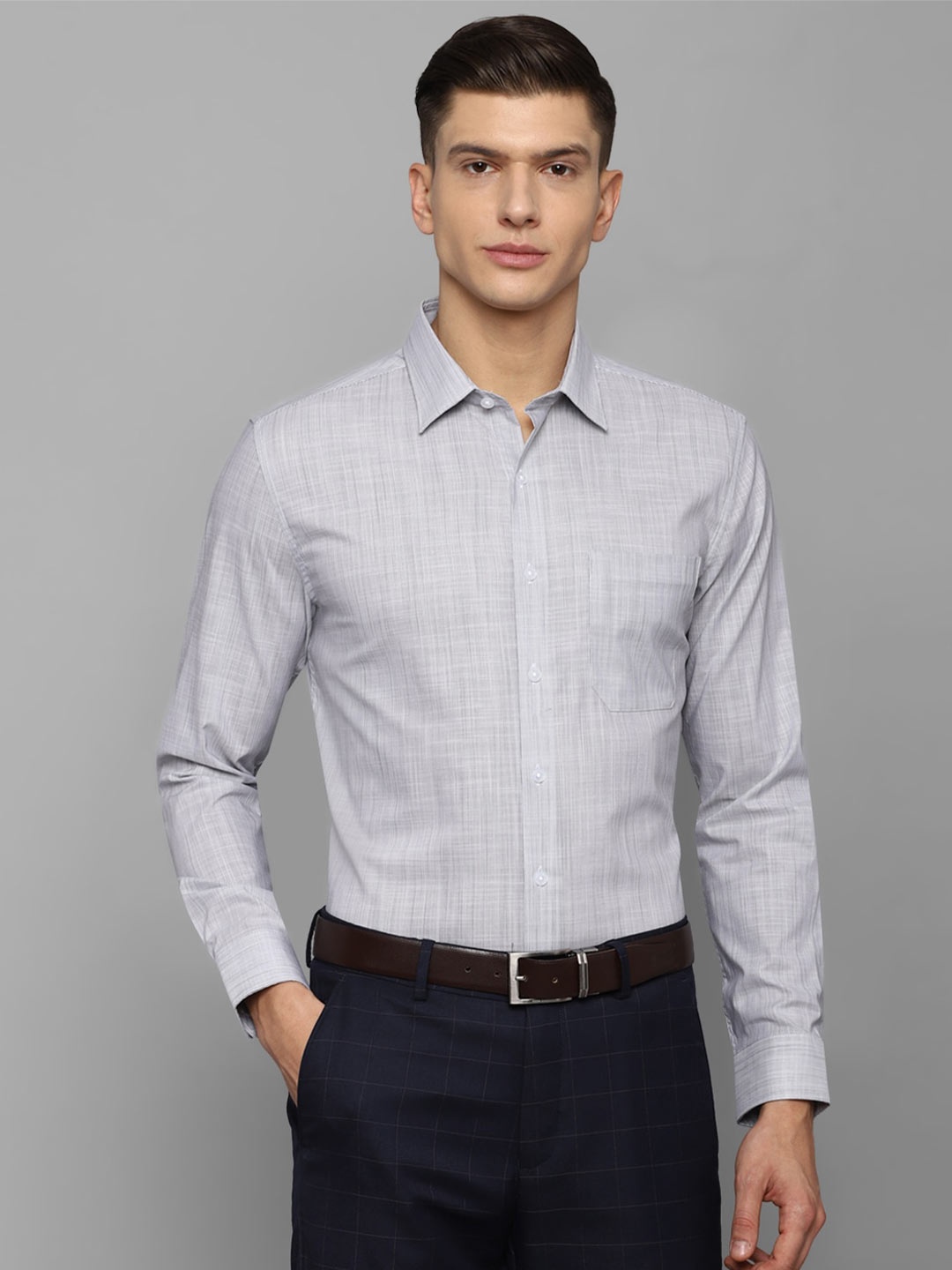 

Louis Philippe Men Grey Slim Fit Formal Shirt