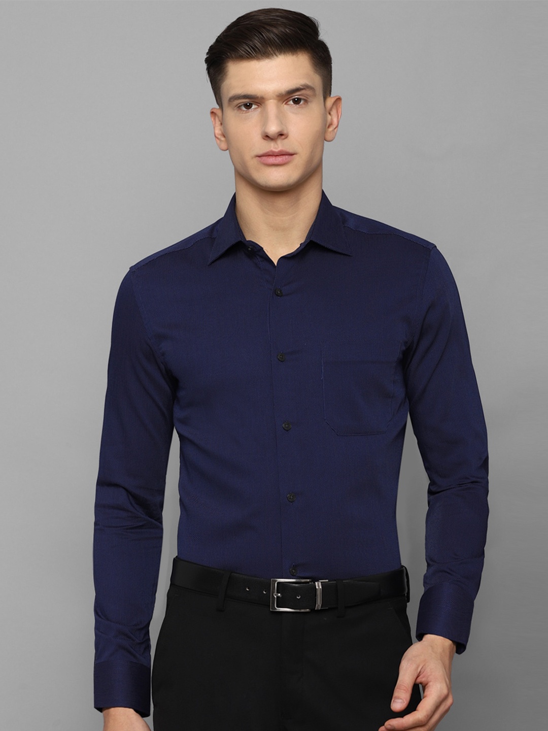 

Louis Philippe Men Navy Blue Printed Formal Shirt