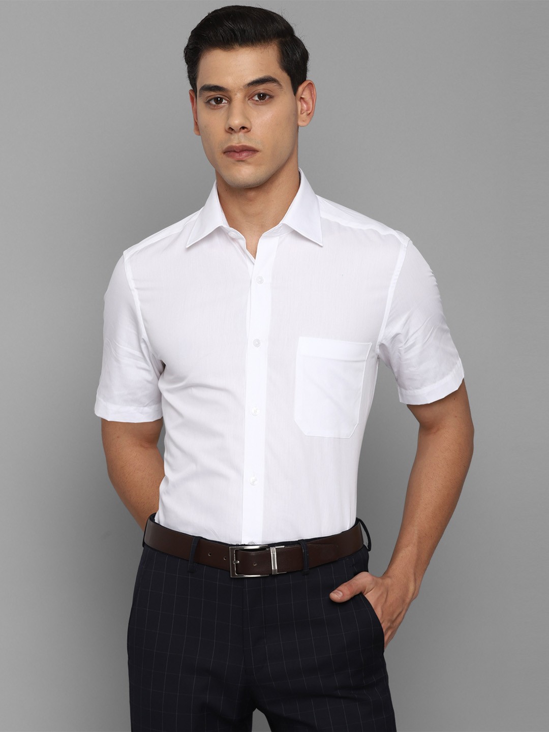 

Louis Philippe Men White Cotton Formal Shirt