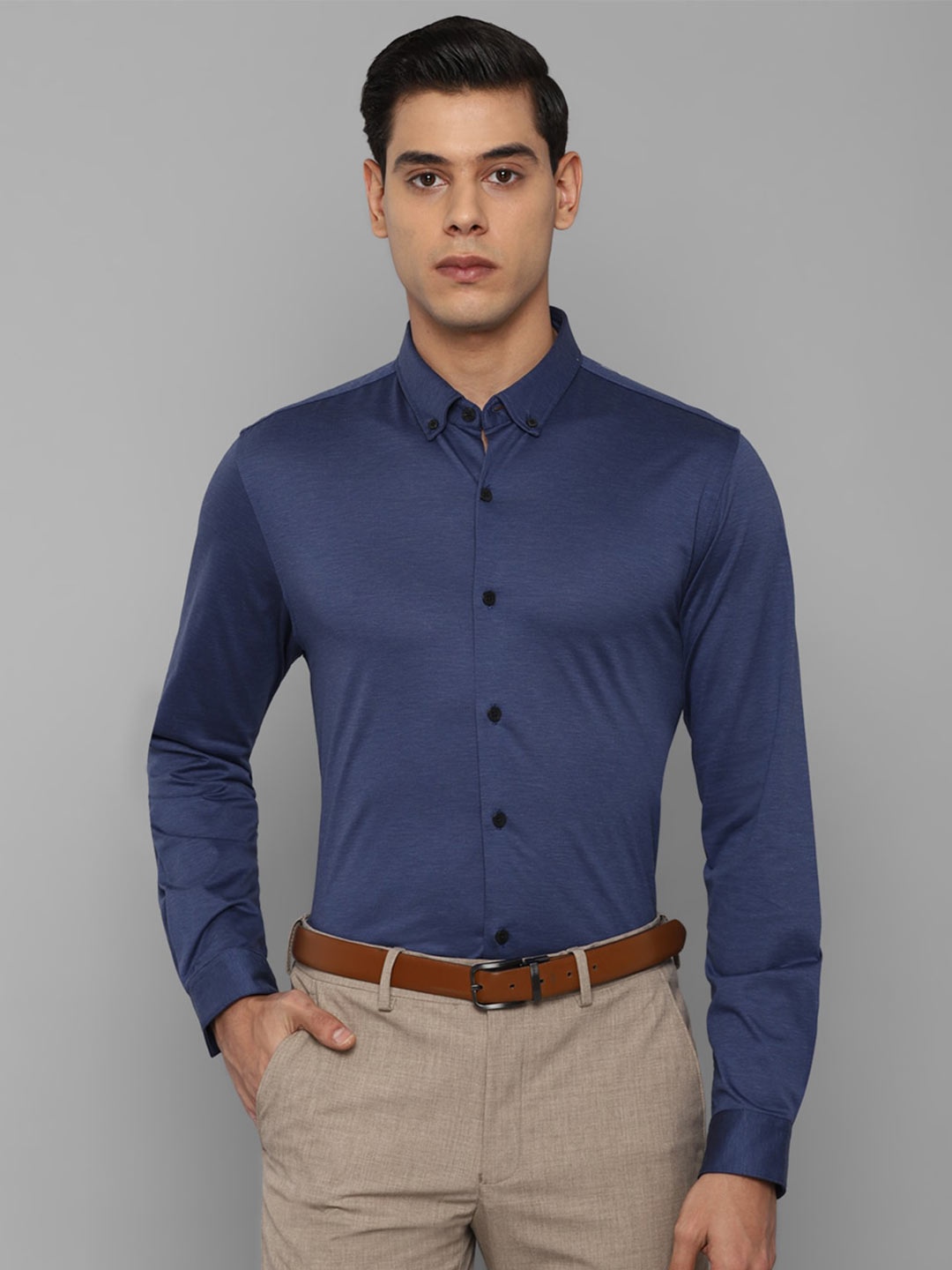 

Louis Philippe Men Navy Blue Slim Fit Formal Shirt