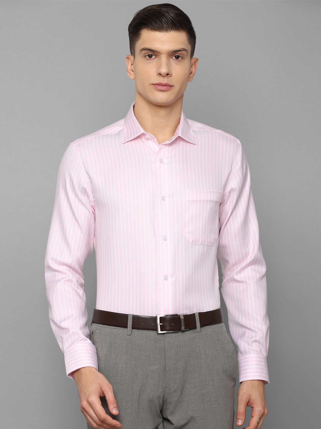 

Louis Philippe Men Pink Striped Formal Shirt