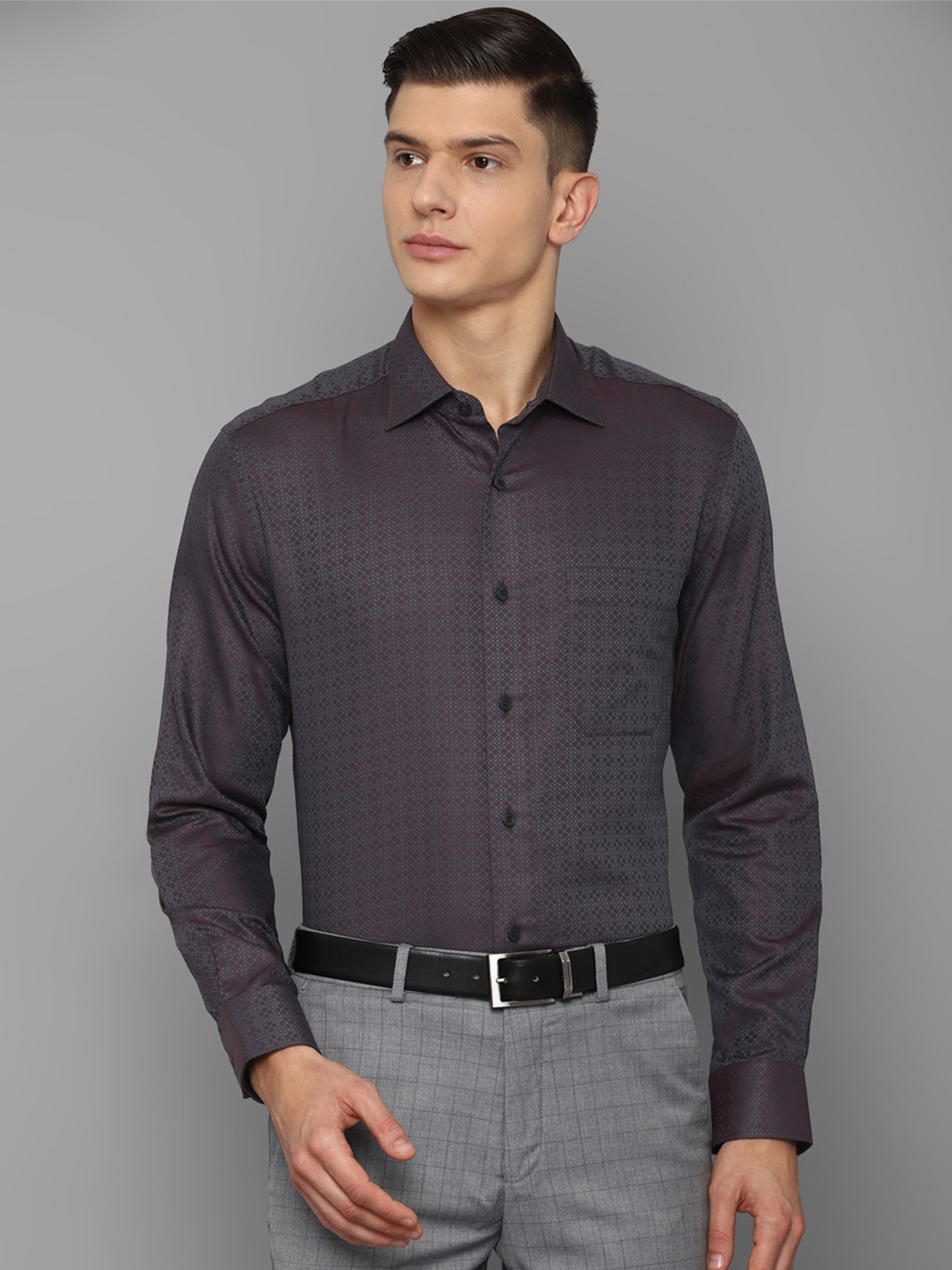 

Louis Philippe Gods & Kings Men Grey Giza Cotton Formal Shirt