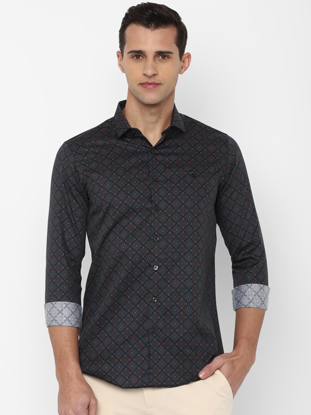

SIMON CARTER LONDON Men Green Slim Fit Printed Casual Shirt