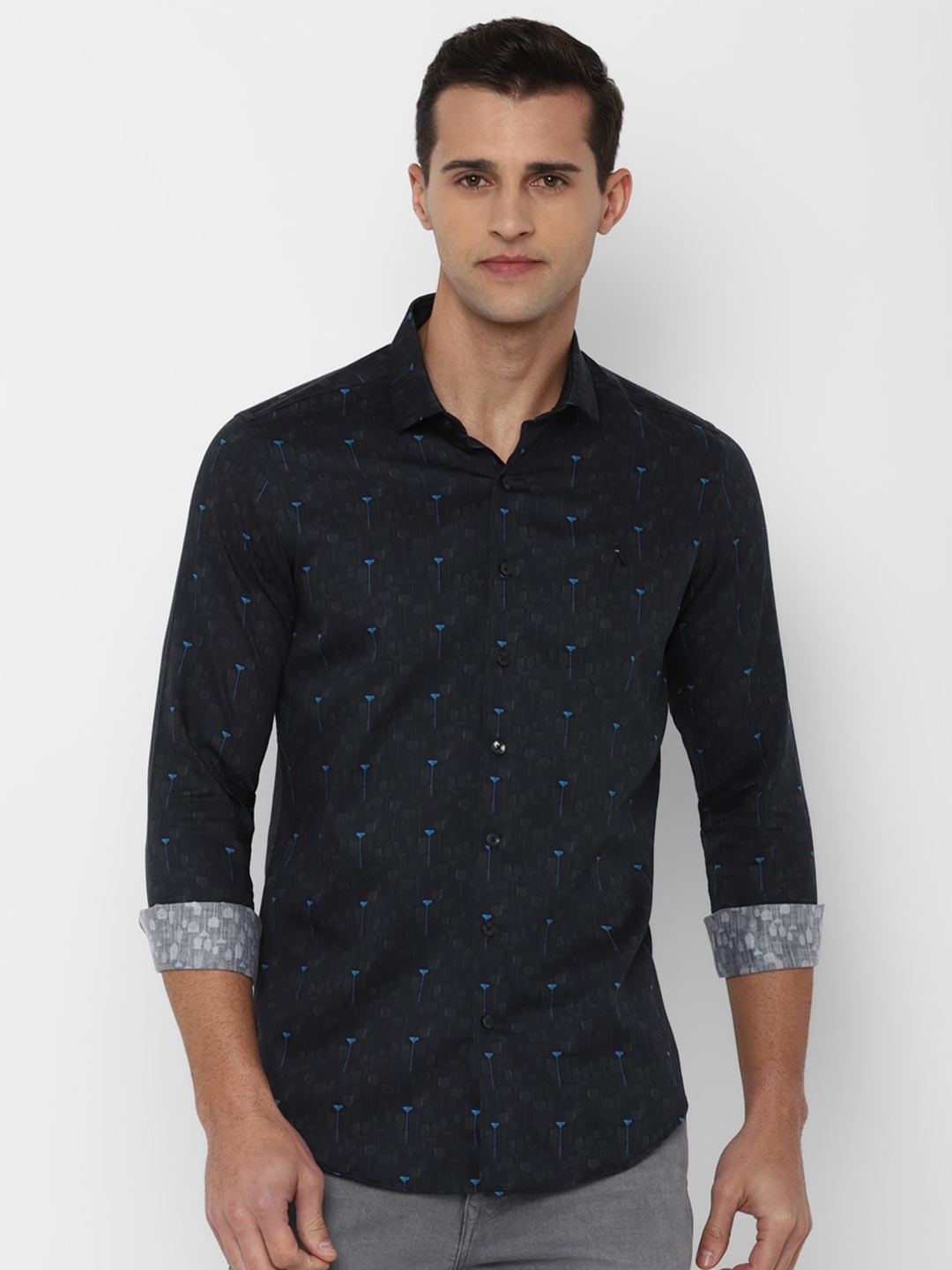 

SIMON CARTER LONDON Men Navy Blue Slim Fit Printed Casual Shirt