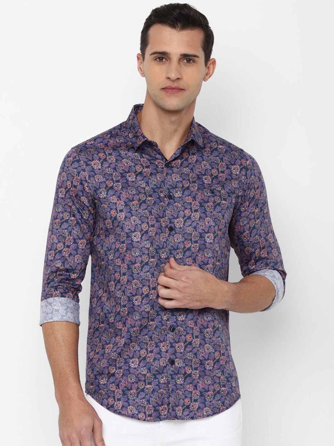 

SIMON CARTER LONDON Men Purple Slim Fit Floral Printed Casual Shirt