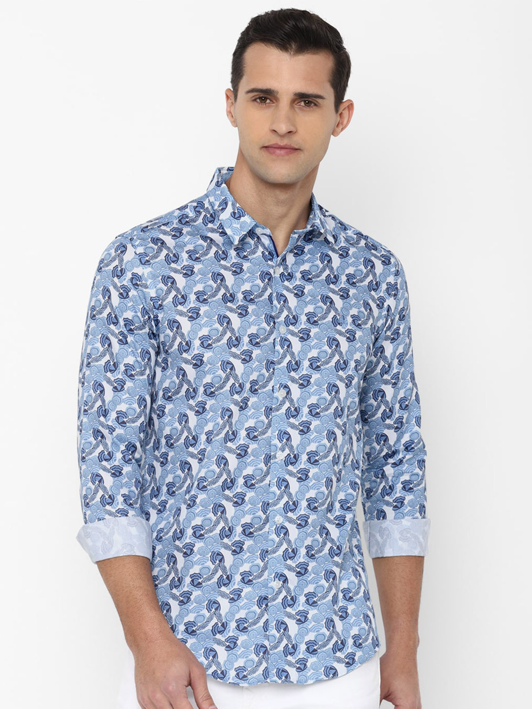 

SIMON CARTER LONDON Men Blue Slim Fit Printed Casual Shirt